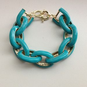 Aqua Enamel Link Bracelet Aqua Enamel Link Bracelet