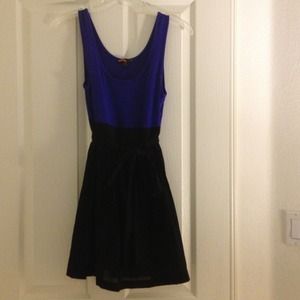 French blue and black dress