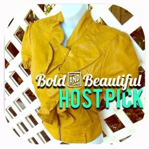 HOST PICKLeather Ruffle Moto Jacket HOST PICKLeather Ruffle Moto Jacket