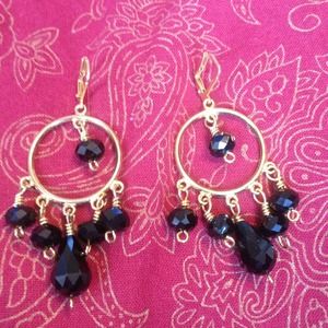 Black crystal chandelier earrings Black crystal chandelier earrings