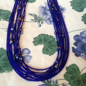 Cobalt blue multistrand necklace Cobalt blue multistrand necklace