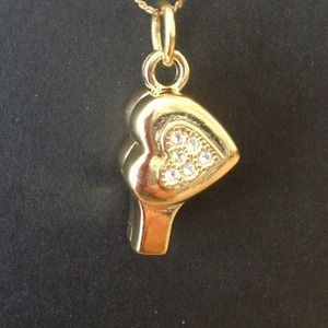 Gold and rhinestone whistle necklace Gold and rhinestone whistle necklace