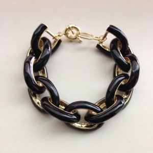 Black Enamel Link Bracelet Black Enamel Link Bracelet