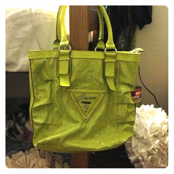 32 off Guess Handbags NWOT Authentic lime green/canary Guess handbag
