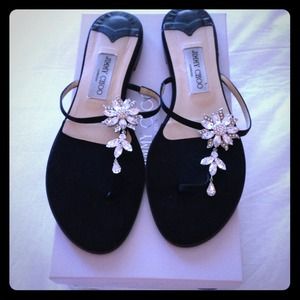 Jimmy Choo Cynthia T Sandal Black Satin Jimmy Choo Cynthia T Sandal Black Satin