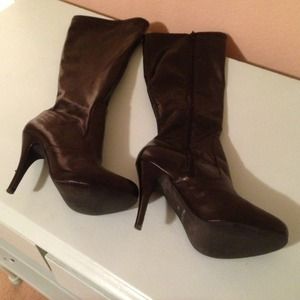 Aldo knee high black leather boots Aldo knee high black leather boots