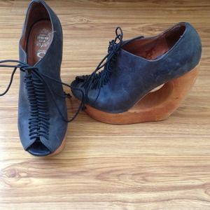 Jeffrey Campbell Black Architectural Cutout Wedges Jeffrey Campbell Black Architectural Cutout Wedges