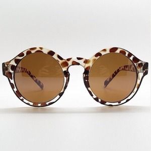 2X HOST PICKLeopard Print Round Sunglasses 2X HOST PICKLeopard Print Round Sunglasses