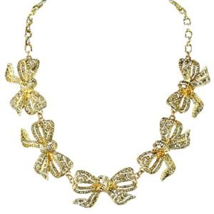 NWT Jcrew gold and diamond bow necklace. NWT Jcrew gold and diamond bow necklace.