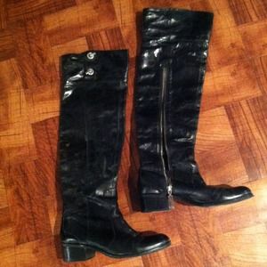 Pour La Victoire Black Leather Knee Boots Pour La Victoire Black Leather Knee Boots