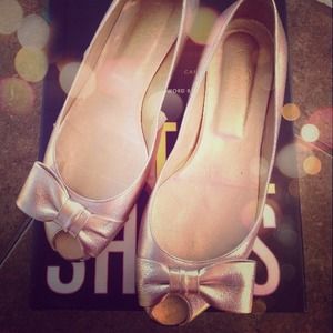 Valentino Metallic Bow Flats Valentino Metallic Bow Flats