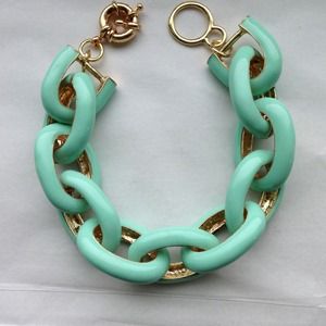 Mint Enamel Link Bracelet Mint Enamel Link Bracelet