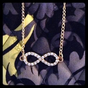 Gold Rhinestone Infinity Necklace Gold Rhinestone Infinity Necklace