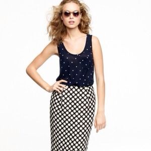 J.Crew Navy/Cream Polka Dot Tank with Pocket J.Crew Navy/Cream Polka Dot Tank with Pocket