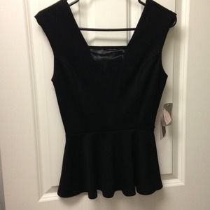 Peplum Mesh Insert Top Peplum Mesh Insert Top