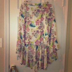 Urban Outfitters Floral High-low Skirt Urban Outfitters Floral High-low Skirt 