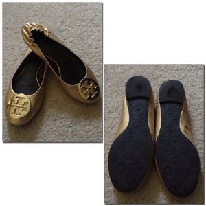 Tory burch gold reva flats Tory burch gold reva flats