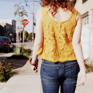 Goldenrod Yellow Lace Top