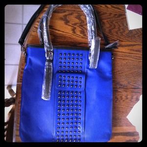 Melie Bianco blue studded pleather purse Melie Bianco blue studded pleather purse
