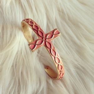 Jewelry - Cross enamel cuff - pink + hoodie (small) Jewelry - Cross enamel cuff - pink + hoodie (small)
