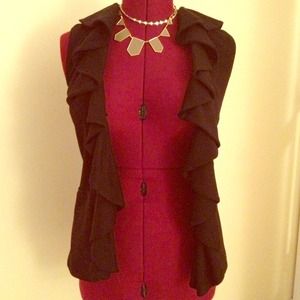 Alice and Olivia Black Ruffle Vest Alice and Olivia Black Ruffle Vest