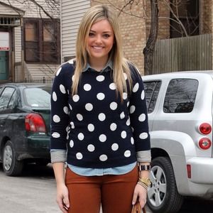 SOLD -- Old Navy Polka Dot Sweater Navy/White SOLD -- Old Navy Polka Dot Sweater Navy/White