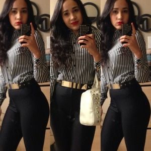 Divided/H&M Tops - H&M Black and White striped Button down Shirt Sz 4 Divided/H&M Tops - H&M Black and White striped Button down Shirt Sz 4