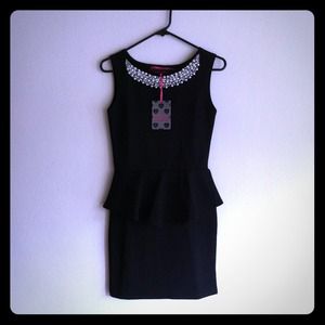 Tiffany Embellished BLACK Peplum Dress Tiffany Embellished BLACK Peplum Dress