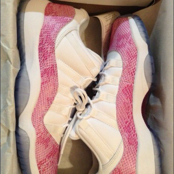 25% off Jordan's Shoes - GIRL AIR JORDAN 11 LOW PINK SNAKESKIN SIZE 6.5Y 7Y from Chanelle's 
