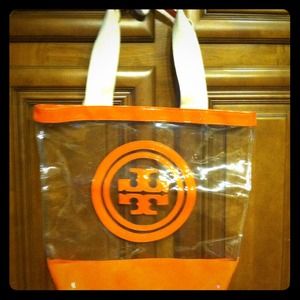 Tory Burch clear and orange tote Tory Burch clear and orange tote