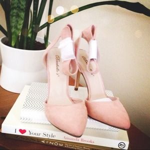 Blush Color Ankle Strap Pumps