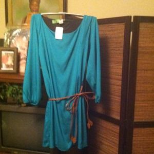 Dresses & Skirts - TRADED NWT CHIFFON BELTED TEAL DRESS Dresses & Skirts - TRADED NWT CHIFFON BELTED TEAL DRESS