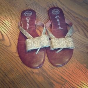 Jeffrey Campbell Shoes - Jeffrey Campbell Gold Glitter Bow Sandals Jeffrey Campbell Shoes - Jeffrey Campbell Gold Glitter Bow Sandals