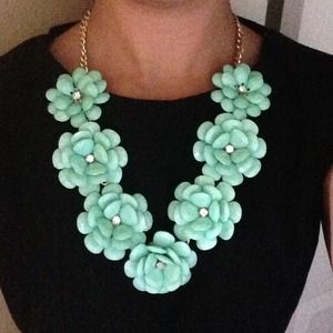 Mint Flower Statement Necklace Mint Flower Statement Necklace