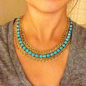 Aqua Chain Link Necklace Aqua Chain Link Necklace
