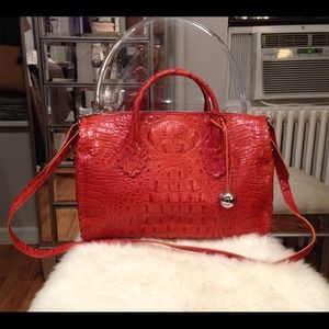 Furla Handbags - Furla Orange Embossed Satchel (Futura Baulettto) Furla Handbags - Furla Orange Embossed Satchel (Futura Baulettto)