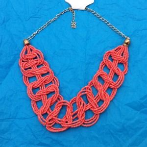 New Bosnian Bead Choker Statement Necklace Peach New Bosnian Bead Choker Statement Necklace Peach