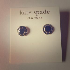 % Authentic Kate Spade Black &Gold Stud Earrings % Authentic Kate Spade Black &Gold Stud Earrings