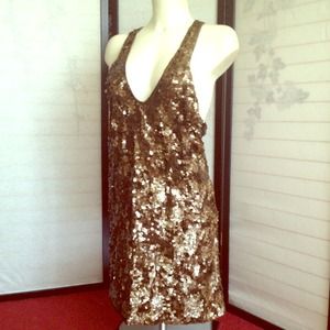 NWD French Connection Gold Brown Sequin Dress NWD French Connection Gold Brown Sequin Dress