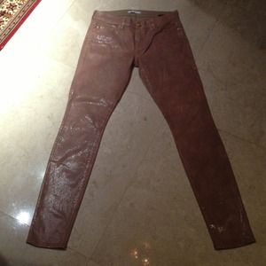 Jeans with snake skin leather look Jeans with snake skin leather look