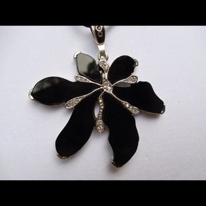 Black flower necklace. Black flower necklace.