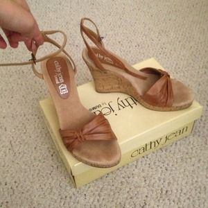 Cathy jean tan cork wedges Cathy jean tan cork wedges