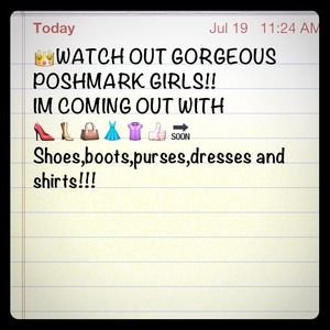 Coming soon more clothes, purses, and shoes!! Coming soon more clothes, purses, and shoes!!
