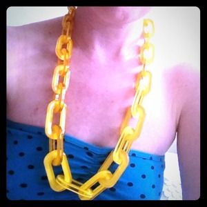 Yellow acrylic nautical chain link necklace Yellow acrylic nautical chain link necklace