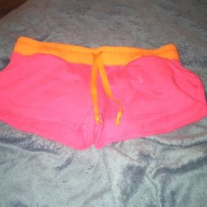 Vibrant pink and orange cloth booty shorts Vibrant pink and orange cloth booty shorts