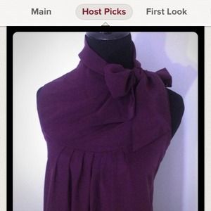 HOLDEggplant Silk Tie Neck Blouse HOLDEggplant Silk Tie Neck Blouse
