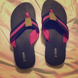 Jcrew navy and pink flip flops Jcrew navy and pink flip flops