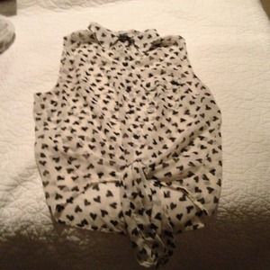Sheer white heart shirt Sheer white heart shirt