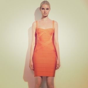 Herve Leger Classic Dress XS Melon Herve Leger Classic Dress XS Melon