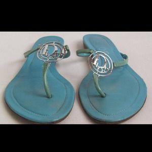Authentic Christian Dior Blue Flat Sandals 36 Authentic Christian Dior Blue Flat Sandals 36